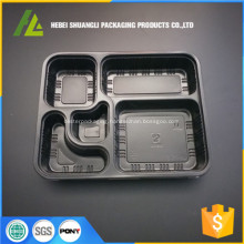 black plastic microwaveable disposable food container
